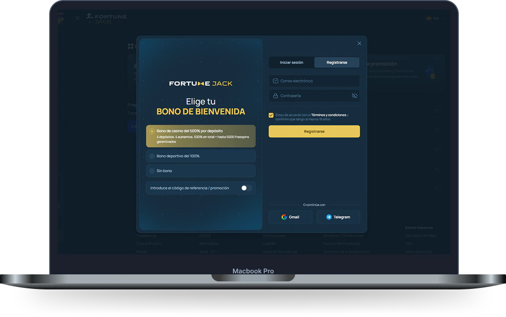 FortuneJack Casino registro con bono de bienvenida