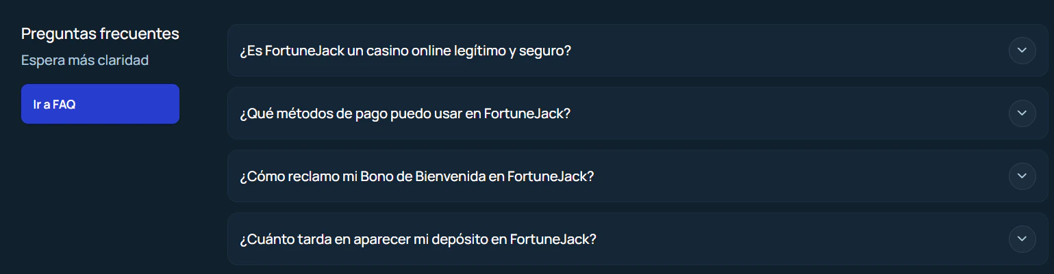 FortuneJack Casino servicio de atención al cliente